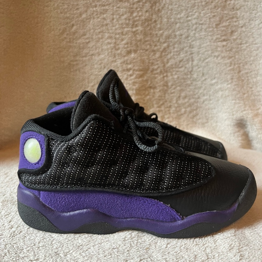 Air Jordan 13 Retro Shoes Toddler Size 10C Black Court Purple